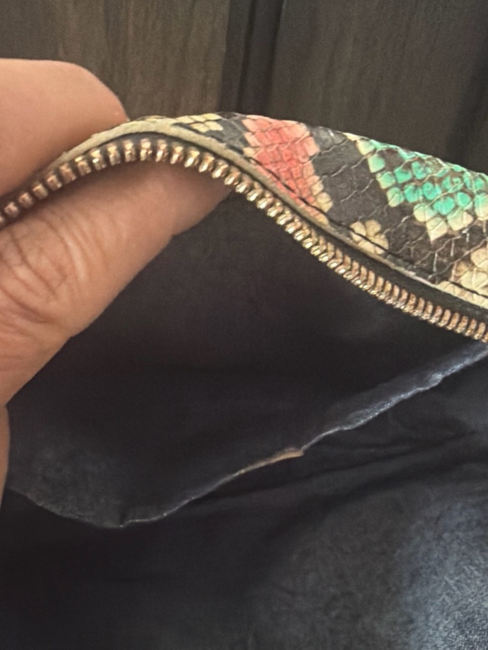 Clare V. Multicolor Snakeskin-Print Clutch/Crossbody - Picture 4 of 9